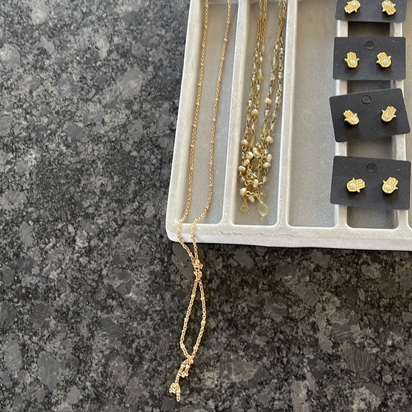 Jewelry bundle gold toned necklaces & earrings baubblebar, lovita & more BNWOT - Picture 2 of 6